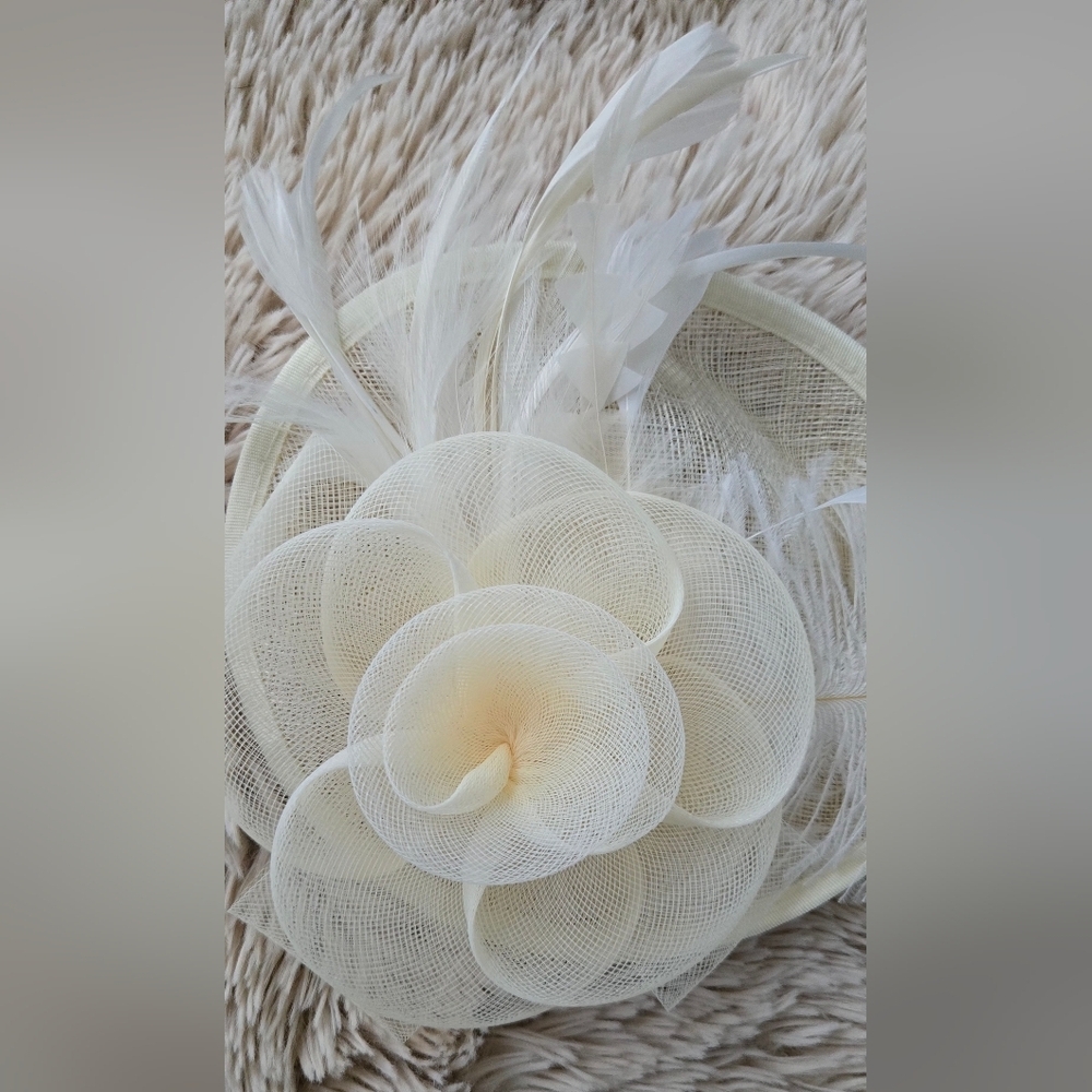 SOLD SAFERIN Women's Fascinators Feathers Tea Party Hat #841 - Picture 2 of 10